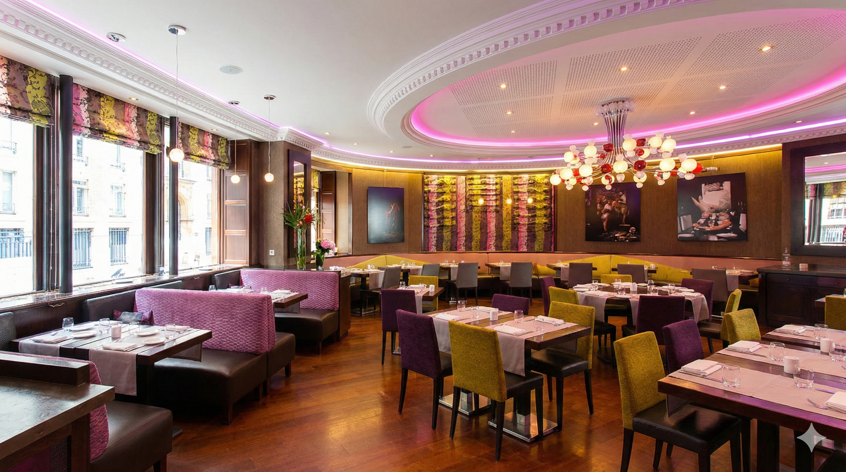 Détails plafonds & moulures — Hôtel Édouard 7